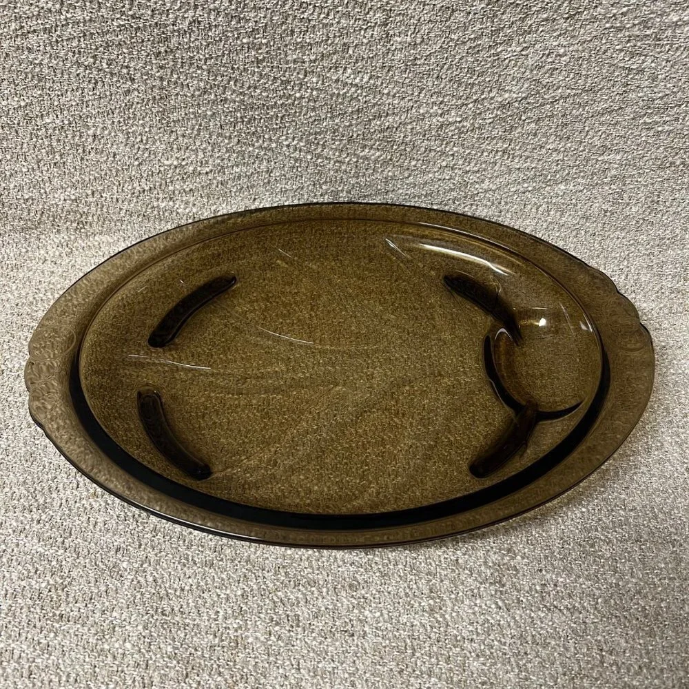 Vintage Pyrex Tree Of Life Footed Serving Platter
